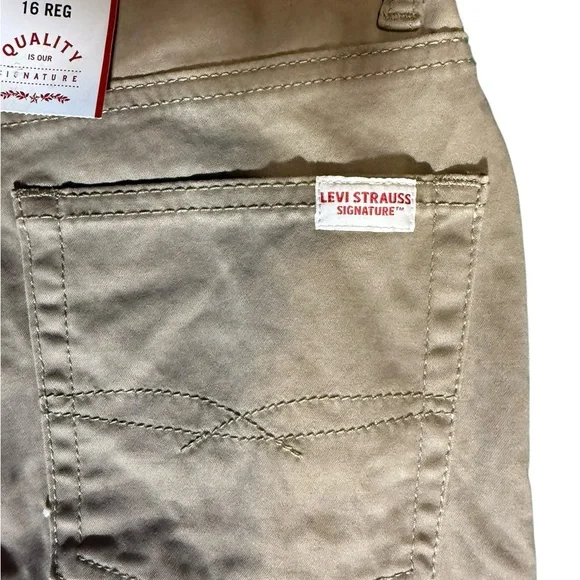 💜 NWT Levi Strauss Boys Slim Fit Chino Pants Size 16 Reg Kahki - Picture 4 of 8